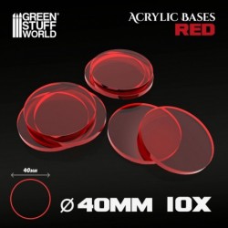 Socles Acryliques ROND 40 mm Rouge Transparent