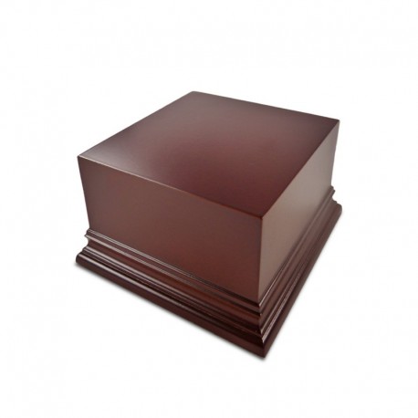 Socle de présentation en bois Carré 8x8 cm - Brun Noisette