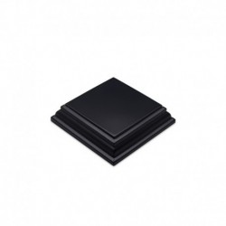 Socle en Bois Carré Ouvragé 4x4 cm - Noir