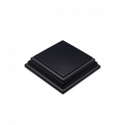 Socle en Bois Carré Ouvragé 5x5 cm - Noir