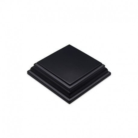 Socle en Bois Carré Ouvragé 5x5 cm - Noir