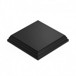 Socle en Bois Carré Ouvragé 10x10 cm - Noir