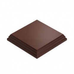 Socle en Bois Carré Ouvragé 10x10 cm - Brun Noisette