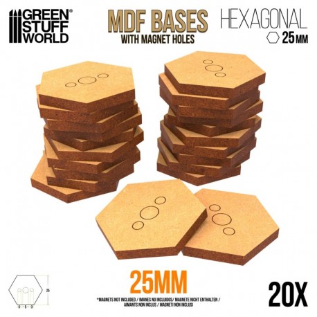 Socles HEXAGONALE 25 mm en MDF bois