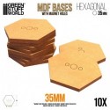 Socles HEXAGONALE 35 mm en MDF bois