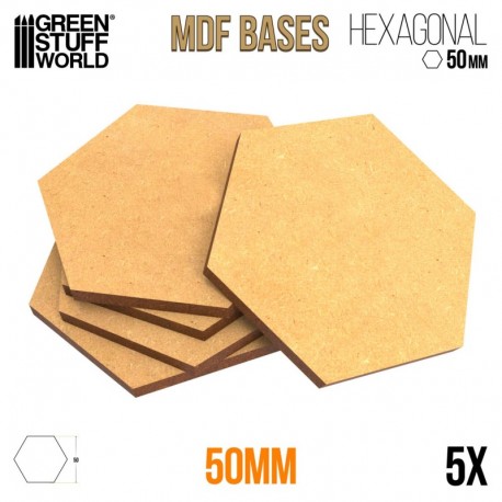 Socles HEXAGONALE 50 mm en MDF bois