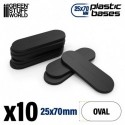 Socles Plastiques Ovale 25x70mm Noir