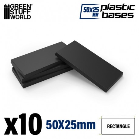 Socles rectangulaires 25x50mm en plastique