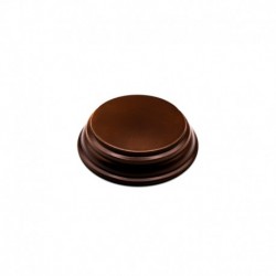 Socle en Bois Rond Ouvragé 4x4 cm - Noisette