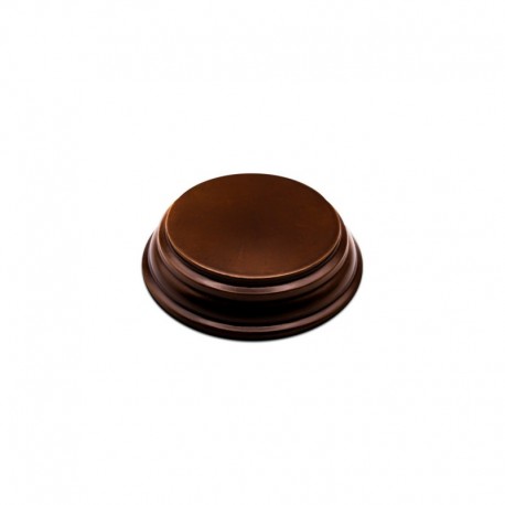 Socle en Bois Rond Ouvragé 4x4 cm - Noisette
