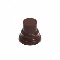 Socle en Bois Cylindre Ouvragé 3,5 cm - Brun Noisette
