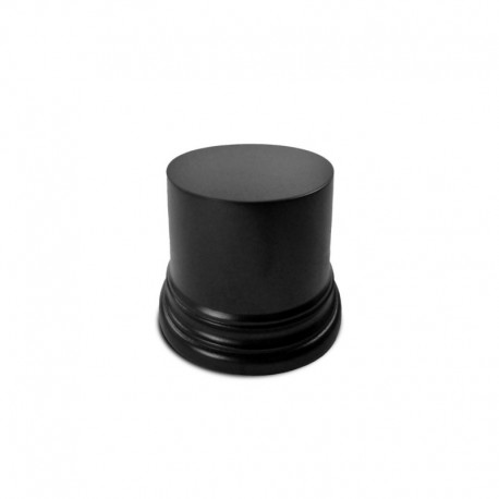 Socle en Bois Cylindre Ouvragé 4,5 cm - Noir