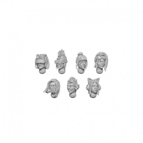 Têtes de femmes 1:48 CYBERPUNK