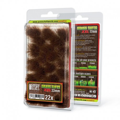 Touffes d'herbe XXL - 22mm - Auto-Adhésif - BRULE