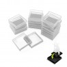 Socles en plastique transparent avec CREUX - Carré 25mm