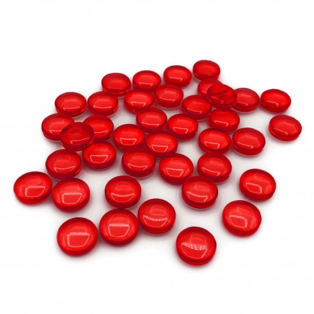 Gemmes en plastique 12mm - Rouge