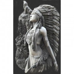 AMERINDIENNE avec loup