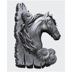 CHEVAL AUX TOURNESOLS